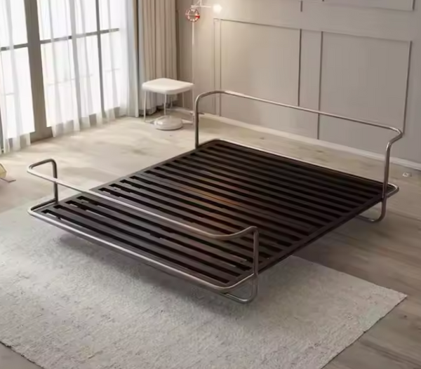 Studio Lima Stainless Steel Industrial Horizontal Beam Bed Frame