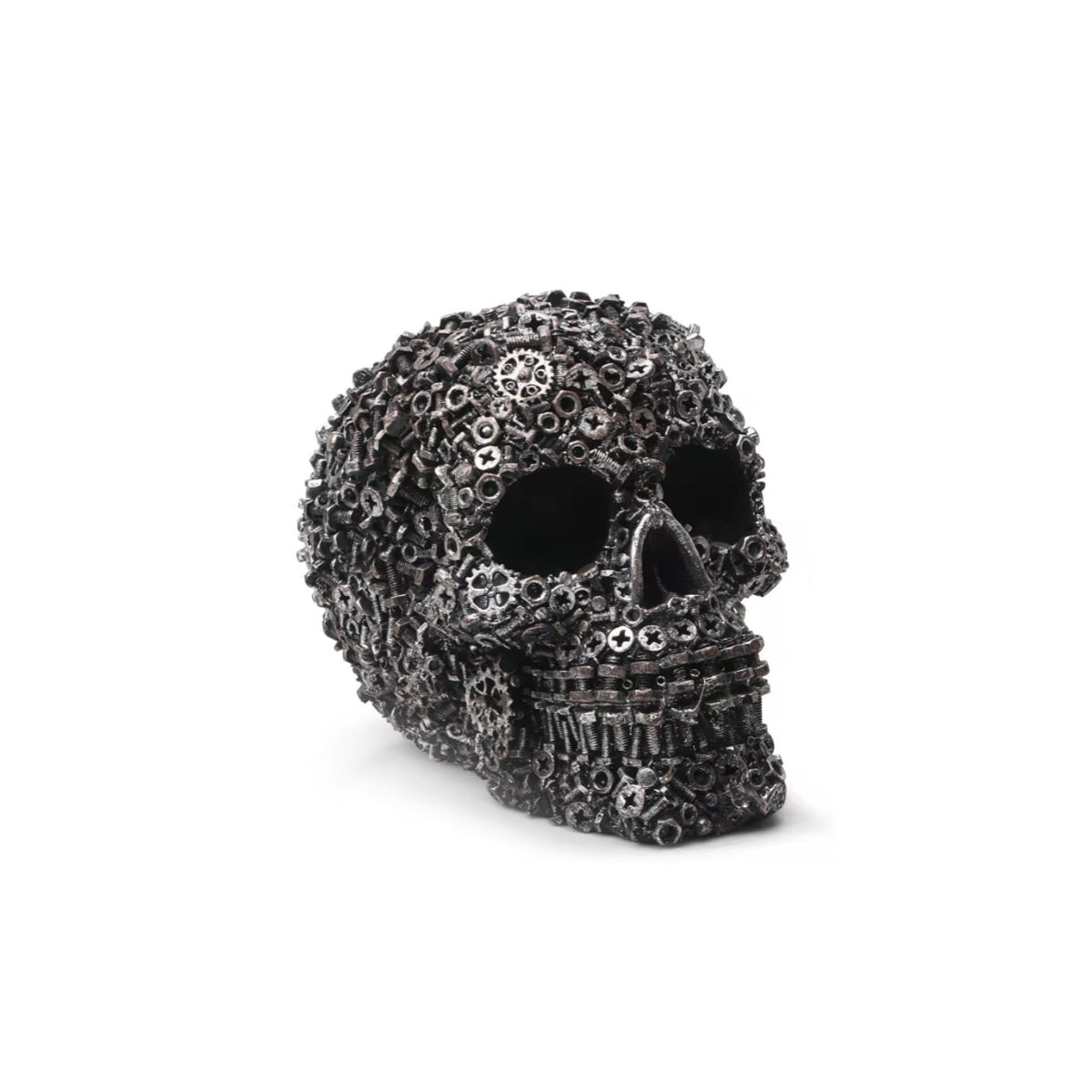 Screw Gear Mechanical Resin Skull Sculpture