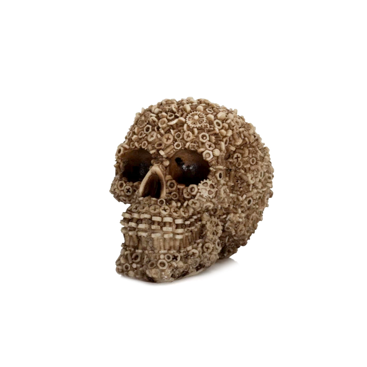 Screw Gear Mechanical Resin Skull Sculpture