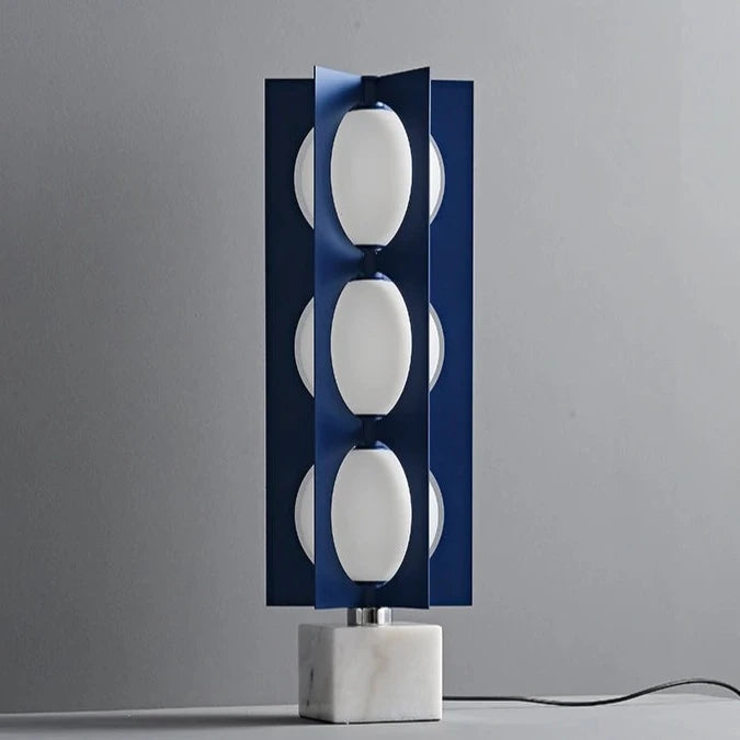 Italian Design Blue Geometry Marble Base Ball Lamp