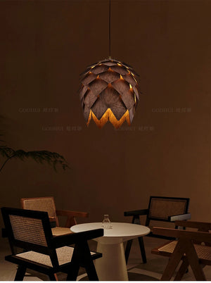 Pine Cone Solid Wood Chandelier