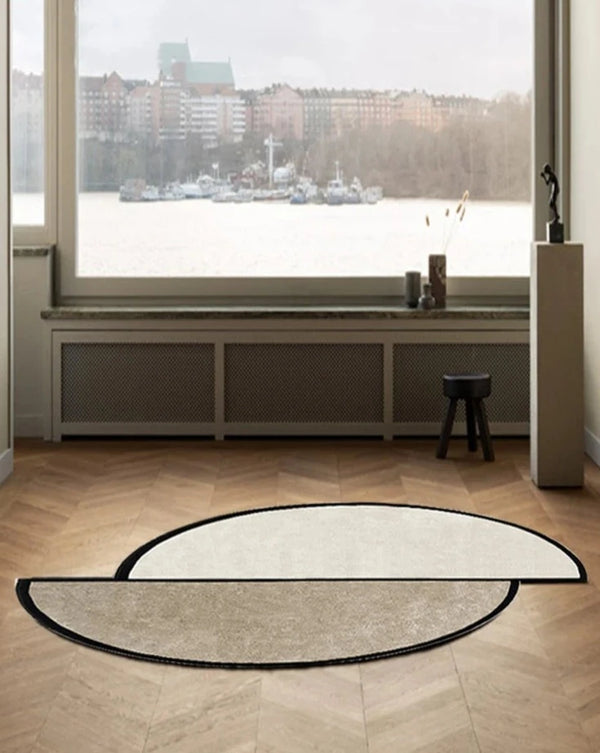Irregular Staggered Round Carpet Area Rug