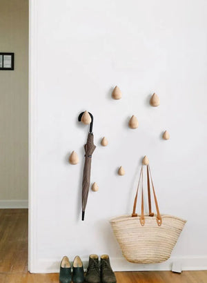 天然木製レインドロップハンガー