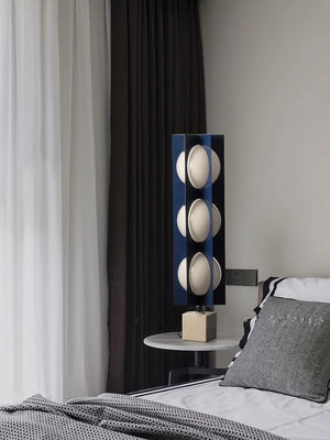 Lampe boule à base en marbre bleu géométrique de conception italienne