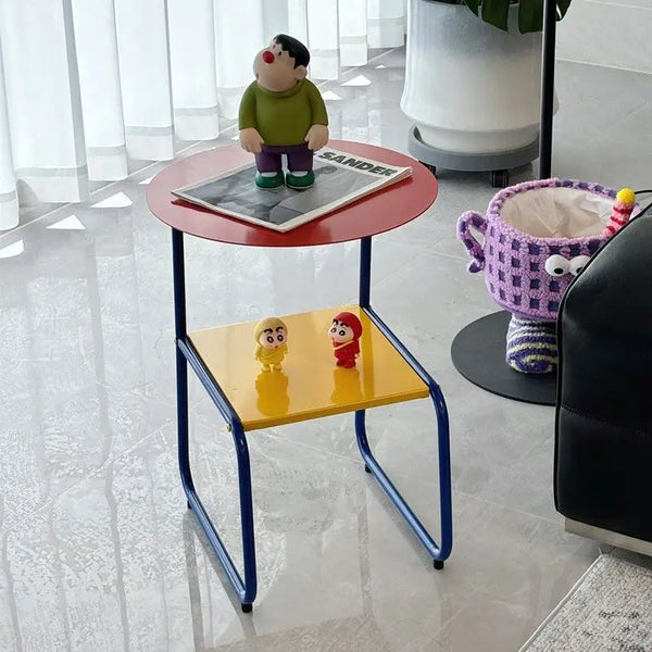 Modü Metal Shelve Midcentury Side Table