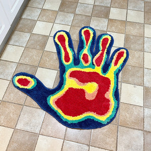 Mono Design Thermal Imager Palm Shape Handmade Tufted Mat