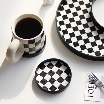 Plaid Chckerboard Cup Mat Coaster