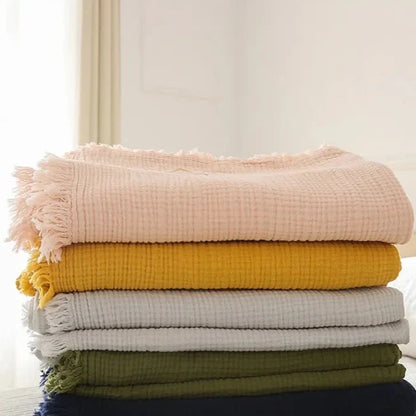 Japanese B&B Cotton 4-Layer Yarn Throw Blanket