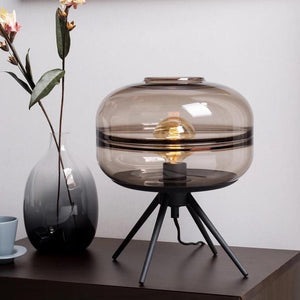 Lampe en forme de bol en verre transparent