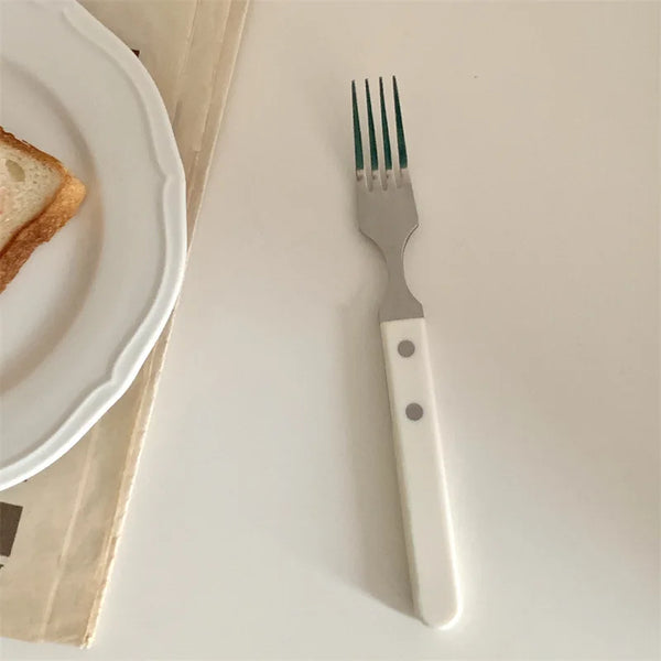 Retro Ivory Stainless Steel Classic Dinnerware Set