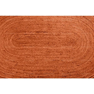 Orange Oval Boho Hand-Braided Jute Rug [Exclusive]