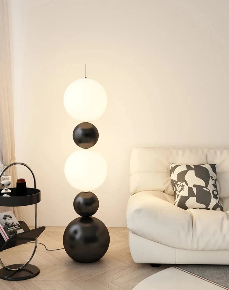 Bauhaus Stacking Ball Black Floor Lamp