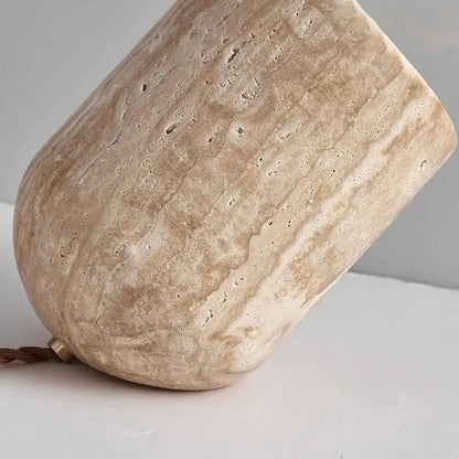 Modern Travertine Stone Table & Floor Lamp