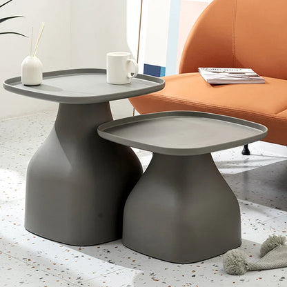 Retro Minimalist Round Corner Square Coffee Table