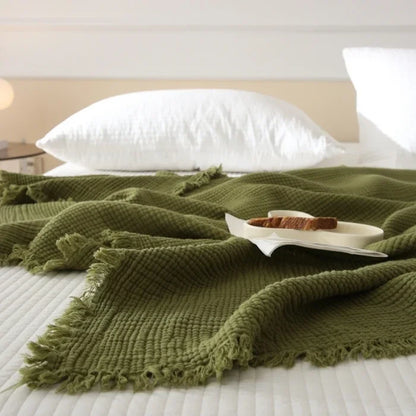 Japanese B&B Cotton 4-Layer Yarn Throw Blanket