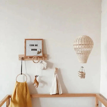 Handmade Rattan Woven Air Balloon Mobile Ornament