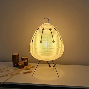 Japanische Laternenlampe aus Reispapier im Wabi-Sabi-Stil