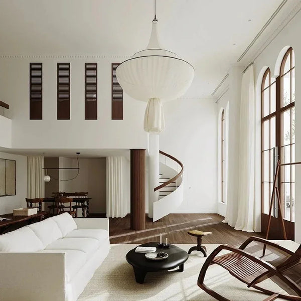 Pleated Fabric Japandi  Pendant Ceiling Light