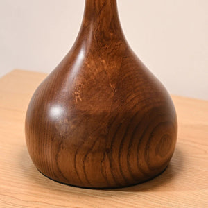 Copper Wood Vase Glass LED Desk Lamp