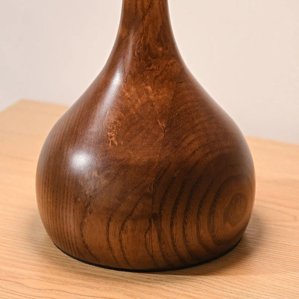 Copper Wood Vase Glass LED Desk Lamp