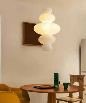 Yū Tokyo Japanese Wabi-Sabi Embossed Rice Paper Pendant Ceiling Lamp