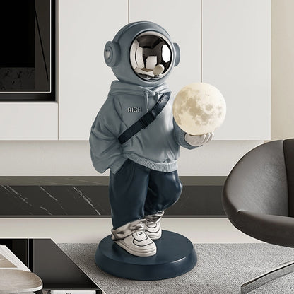 X-Large Astronaut Floor Statue with Moon Lamp