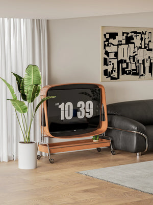 do-ma MCM Stainless Solid Wood  Steel Media Console TV Stand