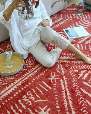 Bohemian Style Retro Washed Carpet Area Rug