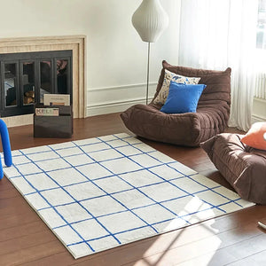 Color Irregular Plaid Pattern Area Carpet Rug