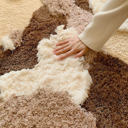 Three-Dimensional Brown Moss Hand-Crafted Rug