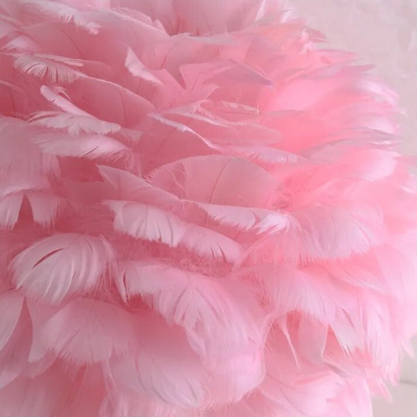 Lampe de table rétro en plumes nordiques