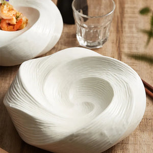 Spiral Elevated Ceramic Dining Plate