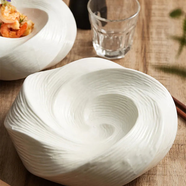 Spiral Elevated Ceramic Dining Plate