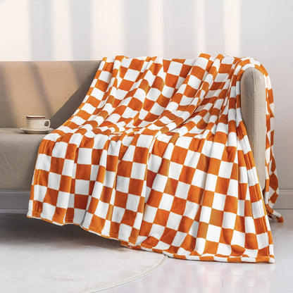 Checker Board Lattice Plaid Throw Blanket