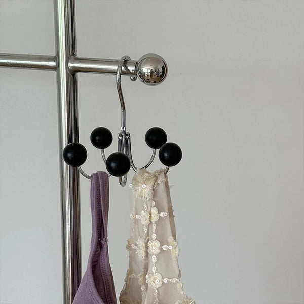 Rotating 5 Color Wooden Ball Hooks Hanger