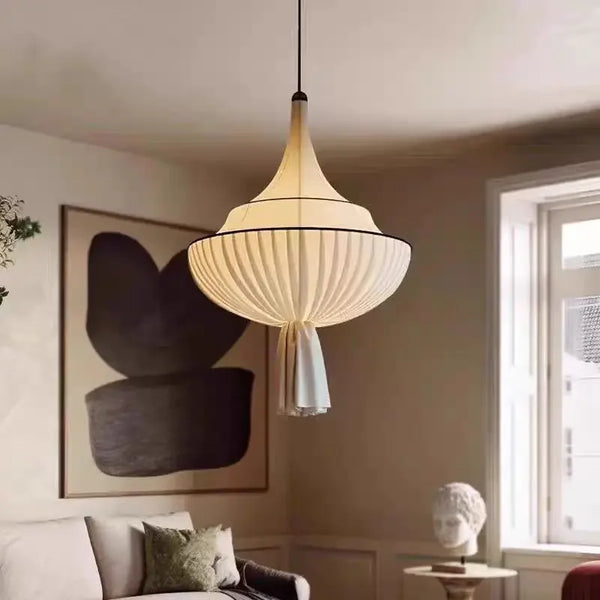 Pleated Fabric Japandi  Pendant Ceiling Light