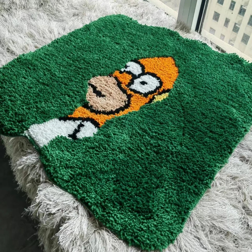 Homer Green Plush Bedroom Mat