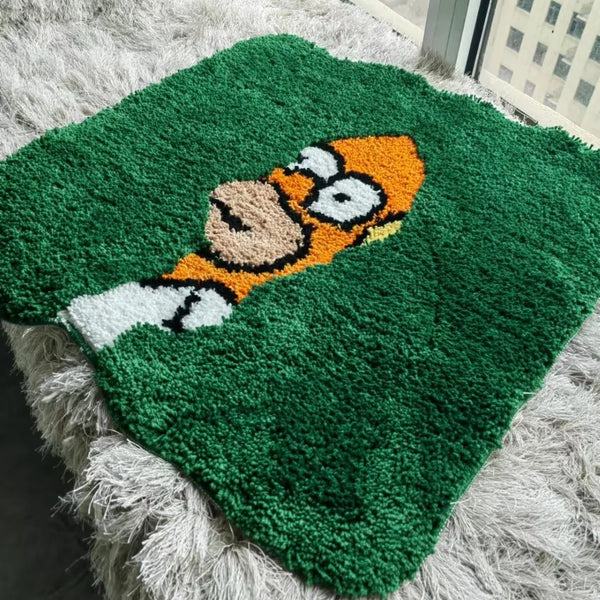 Homer Green Plush Bedroom Mat