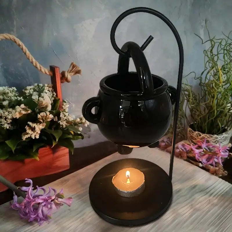 Witch Cauldron Ceramic Candle Holder