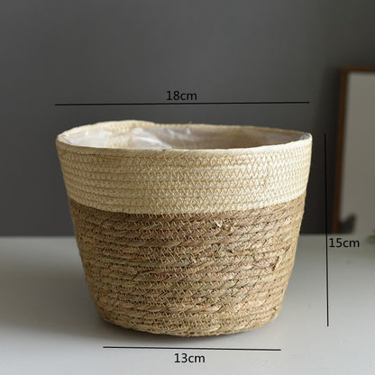 Straw Weaving Flower Plant Pot Basket