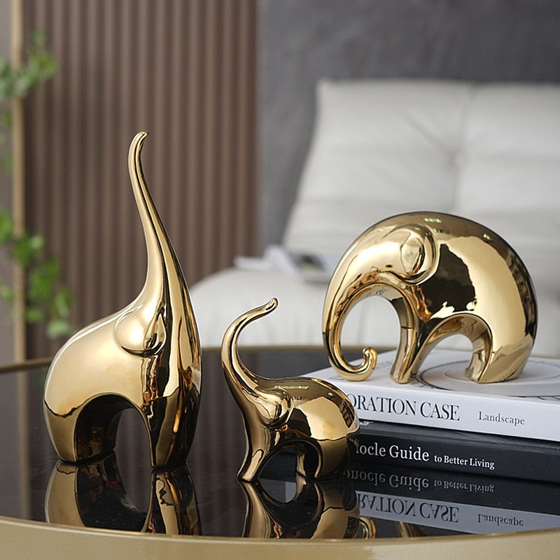 Electroplating Silver and Gold Elephant Sculputure