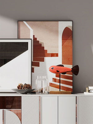 Freshwater Fish Hand-Crafted Wooden Sculpture