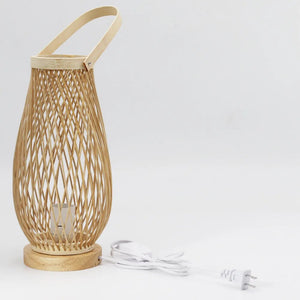 Vintage Wicker Bamboo Table Lamp