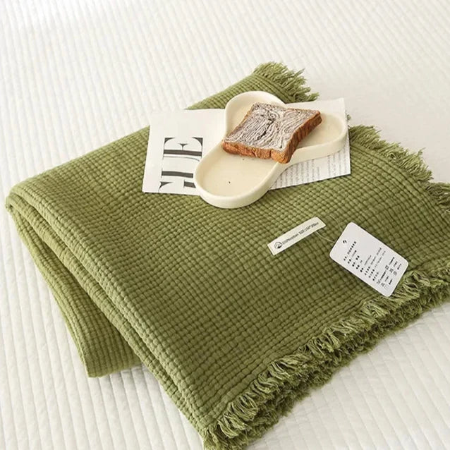 Japanese B&B Cotton 4-Layer Yarn Throw Blanket