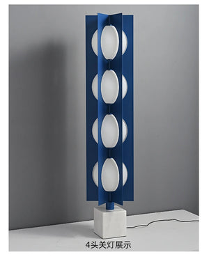 Lampe boule à base en marbre bleu géométrique de conception italienne