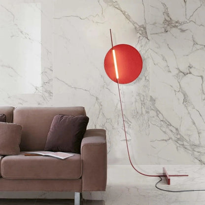 Nordic Design Bent Metal Frame Red Floor Lamp
