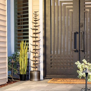 Metal Tiered Leaf Floor Water Fountain