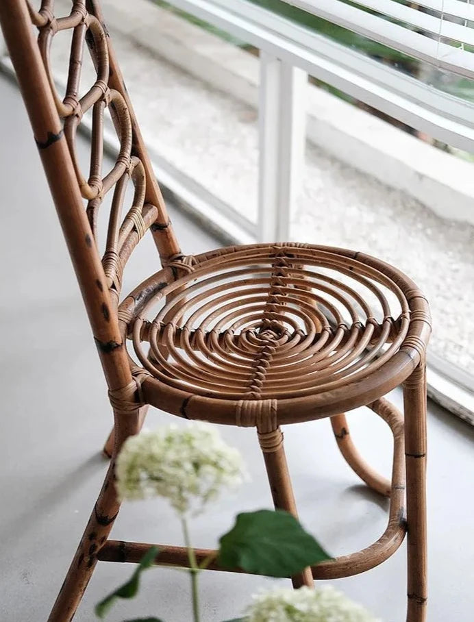 Hand-Crafted Japanese High Back Rattan Chair