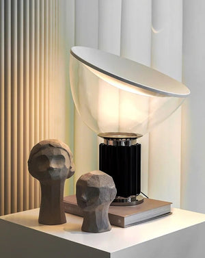 Lampe à bol transparente de style italien en chrome