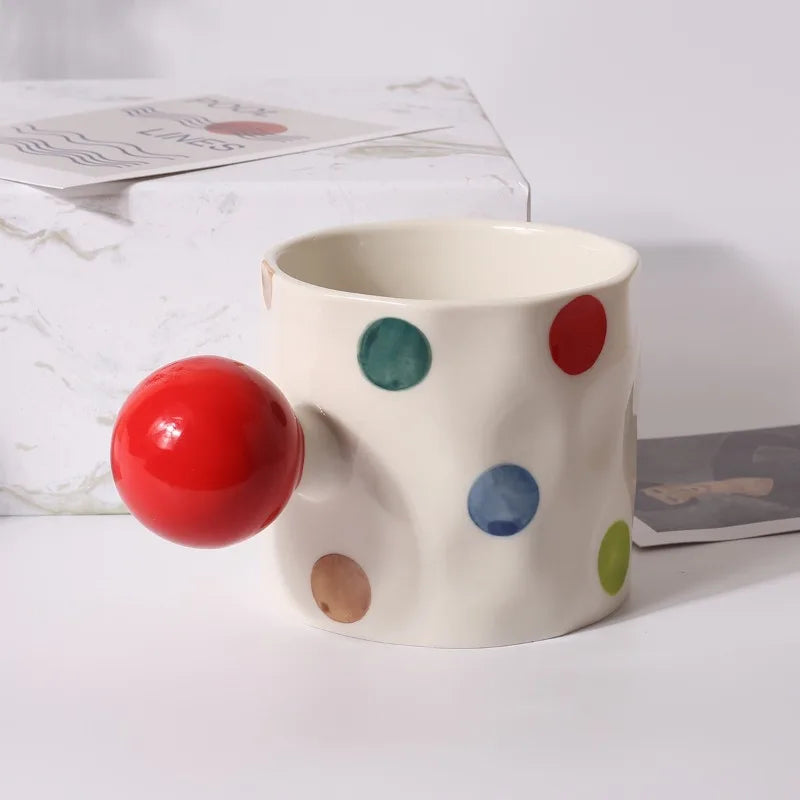 Red Polka Dot Ceramic Mug